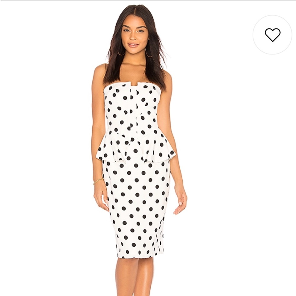 Peplum dress in white spots!
